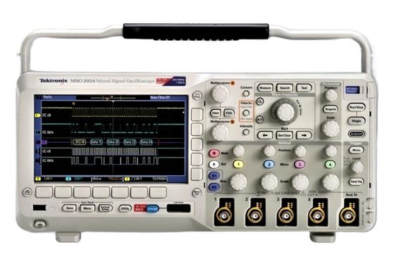 Купить Tektronix MSO2014 Смешанный сигнальный осциллограф с полосой пропускания 100 МГц, частотой дискретизации 1 Гвыб/с и цифровым дисплеем Phosphor с 4+16 каналами Производство в сети