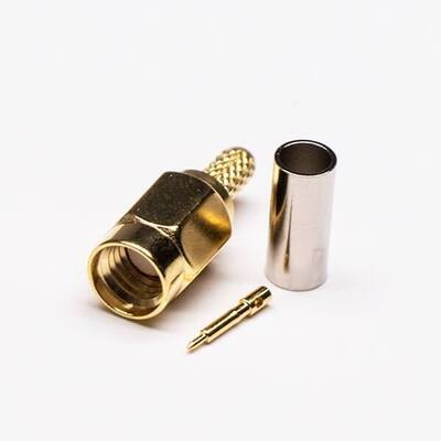Купить SSMA RF Connector Male Crimp Type for RG316 RG174 Коаксиальный кабель с диапазоном частот DC-35GHz, водонепроницаемой герметизацией IP67 и золотой контактной латуни Производство в сети