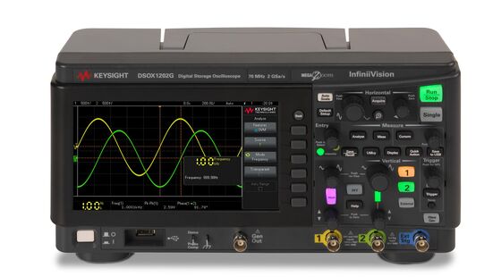 Keysight Essential осциллоскопы XR1-класса осциллоскоп-DSOX1202G обеспечивает пропускную способность 70 МГц на 2 аналоговых каналах и встроенный генератор форм волн